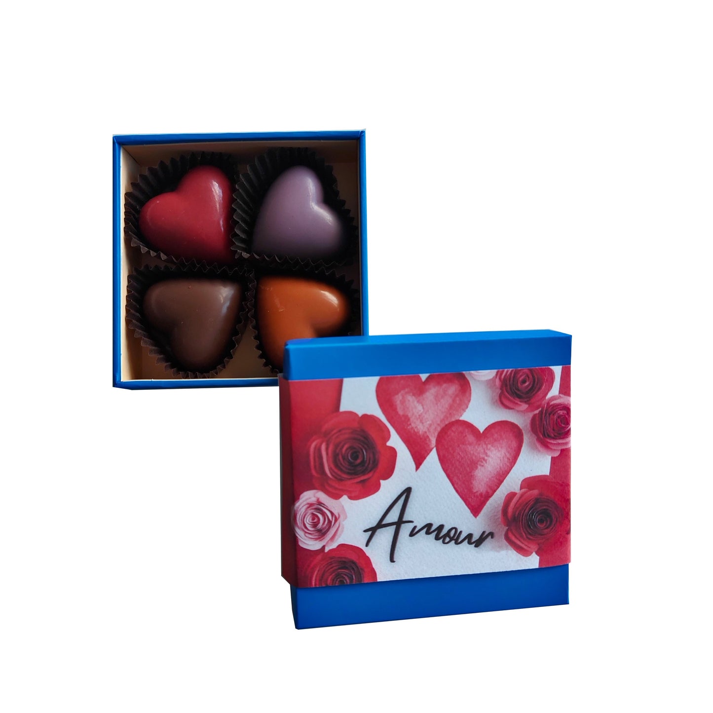 Coffret 4 cœurs chocolat Chocolats Andrée