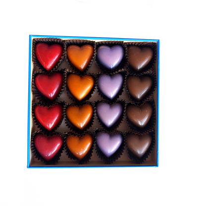 Coffret 16 coeurs en chocolat Chocolats Andrée