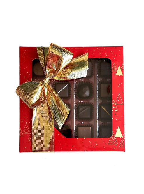 Boite rouge 16 chocolats assortis