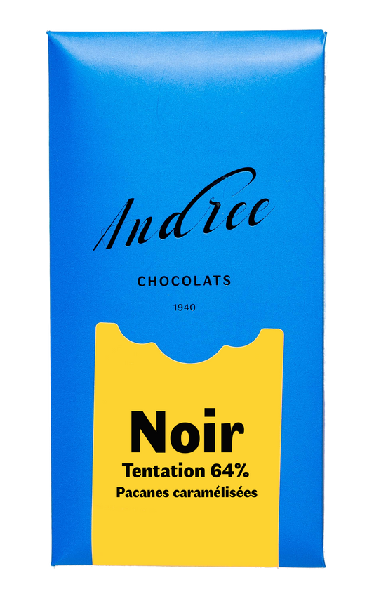 Tablette Noir Tentation 64% Pacanes caramelisées