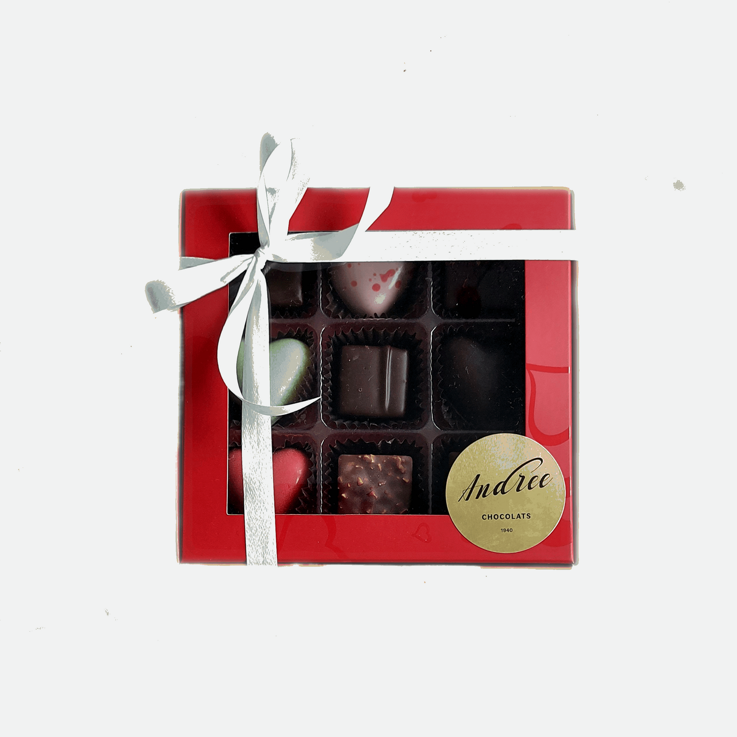 Coffret rouge 9 chocolats Chocolats Andrée