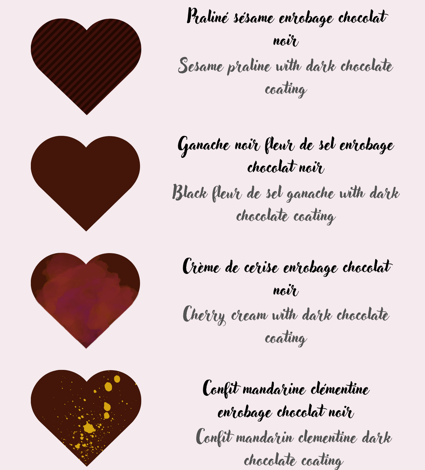 Coffret 16 coeurs en chocolat Vegan