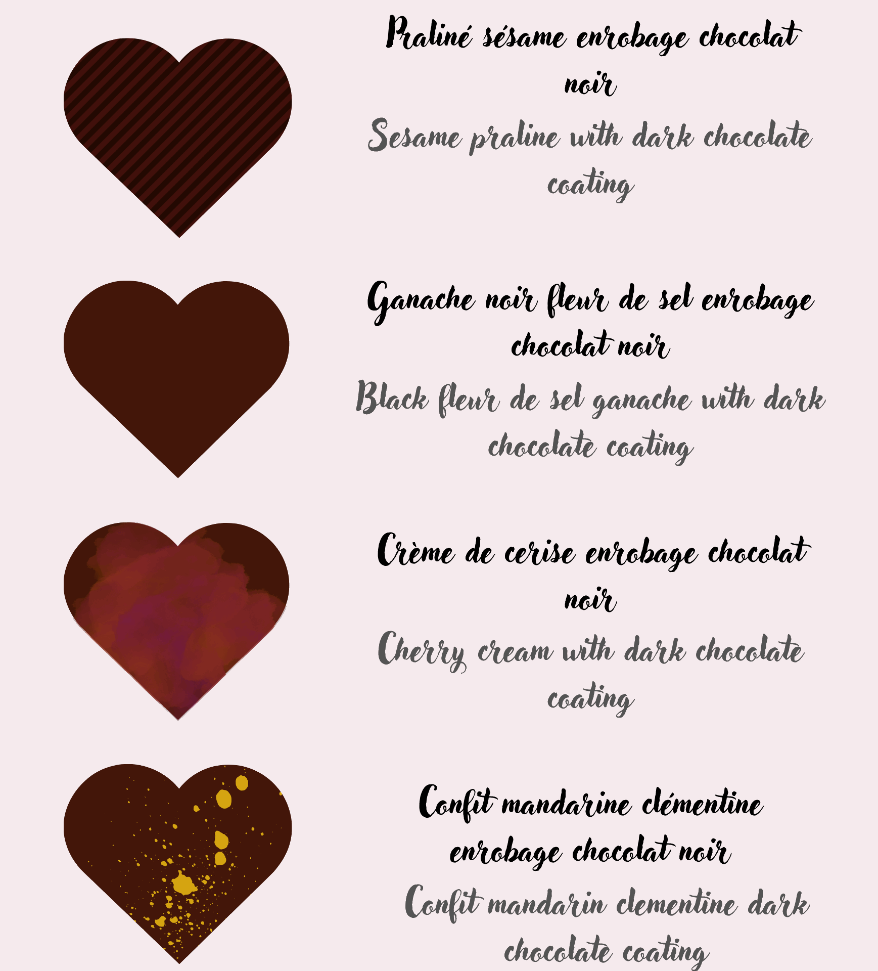 Coffret 16 coeurs en chocolat Vegan